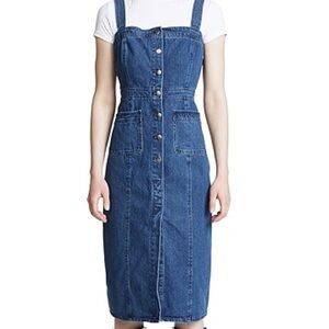 BB Dakota  100% Cotton knee length Lauren Dress Dark Denim Blue Womens Size 14